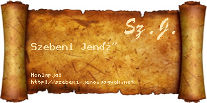 Szebeni Jenő névjegykártya