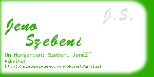 jeno szebeni business card